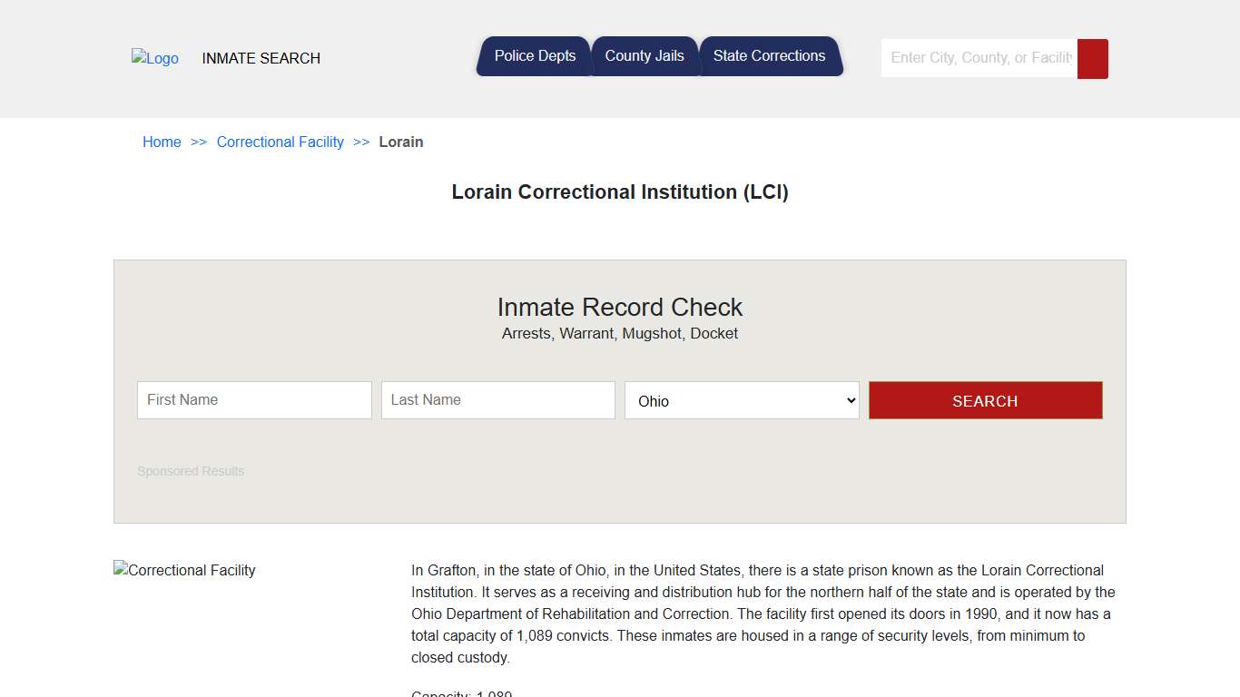 Lorain Correctional Institution (LCI) | Jail Roster Search