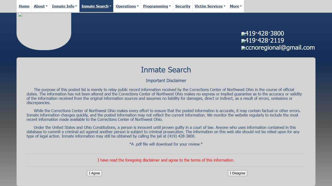 Inmate Search - CCNO